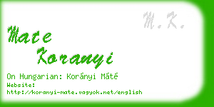 mate koranyi business card